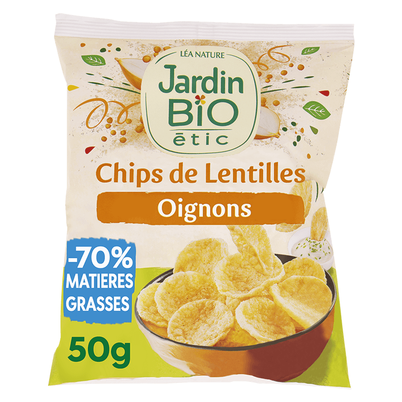 Organic lentil and onion chips gluten-free
