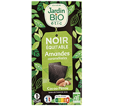 Organic dark chocolate with almonds