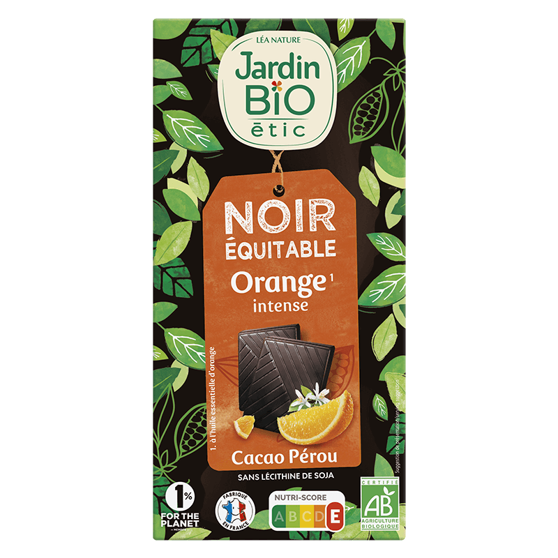 Organic dark chocolate with orange