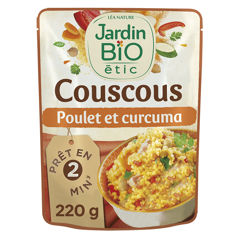 Organic couscous with chicken and turmeric