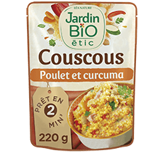 Organic couscous with chicken and turmeric