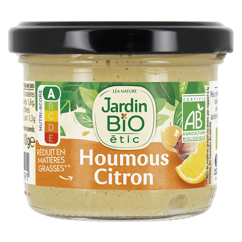 Organic hummus with lemon