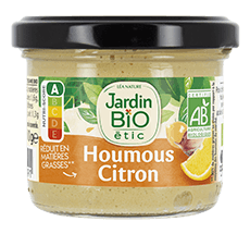 Organic hummus with lemon