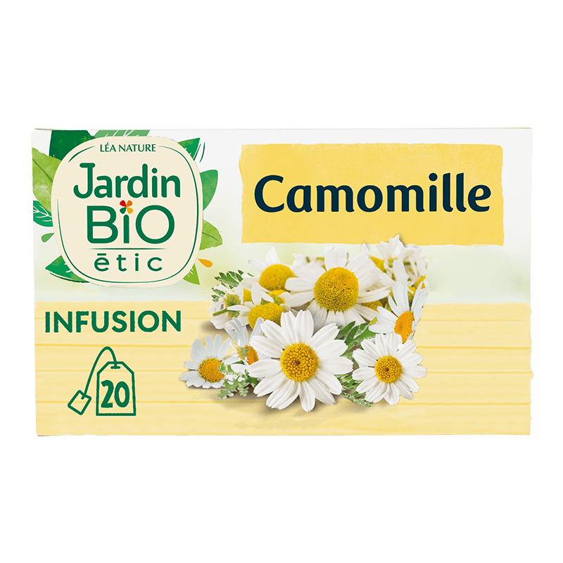 Organic camomile herbal tea digestion