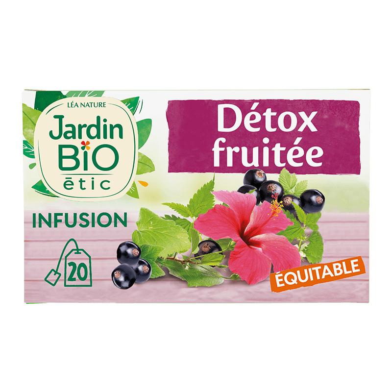 Organic detox fruity herbal tea  natural blackcurrant flavour