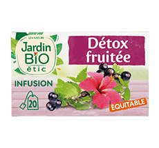 Organic detox fruity herbal tea  natural blackcurrant flavour