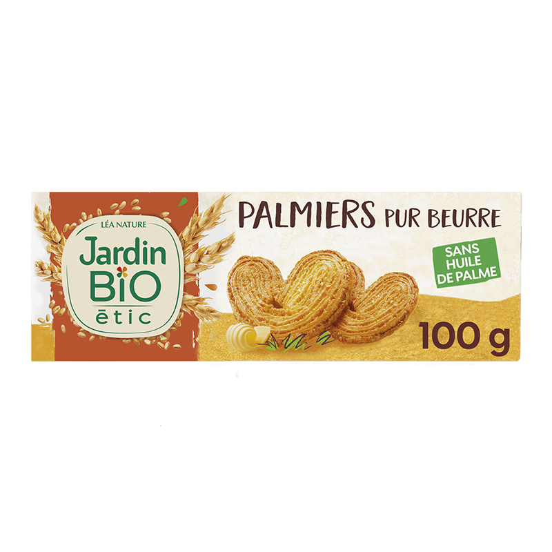 Organic pure butter palmier biscuits