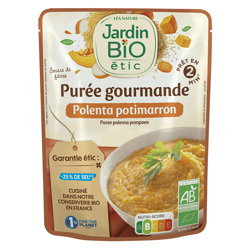 Organic hearty polenta pumpkin purée gluten-free