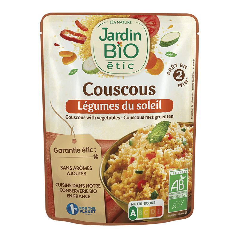 Organic couscous with Mediterranean vegetables