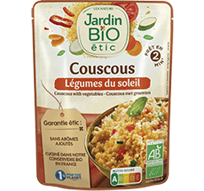 Organic couscous with Mediterranean vegetables