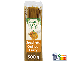 Organic quinoa and turmeric spaghetti