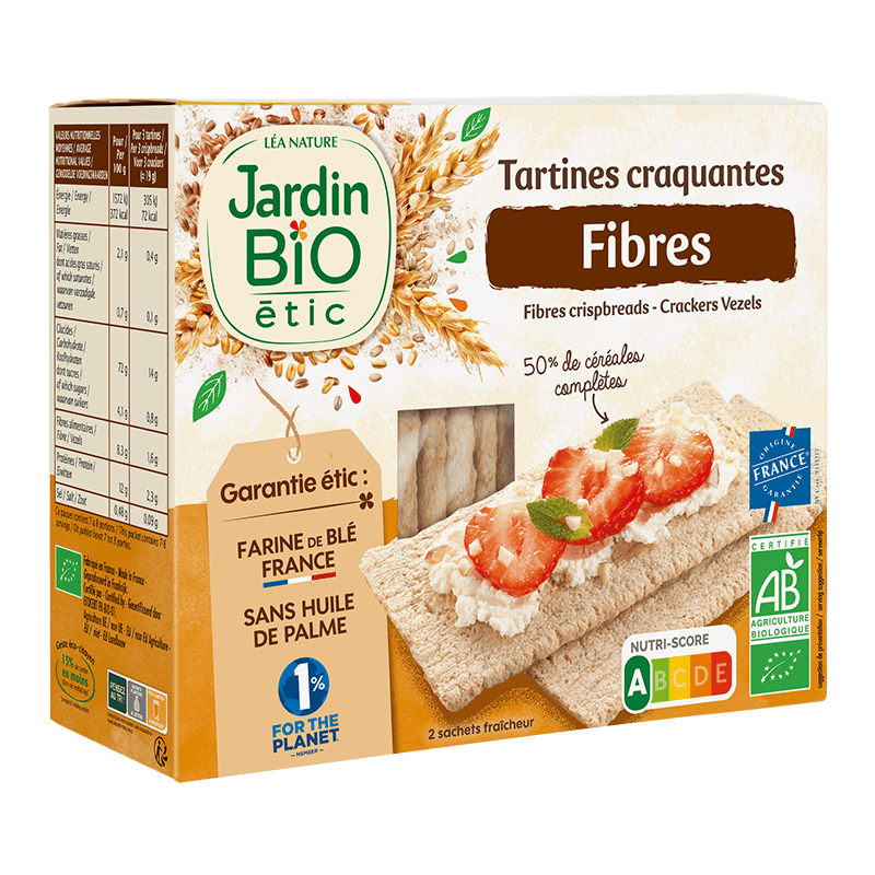 Organic high fibre crispbreads 50% wholegrain