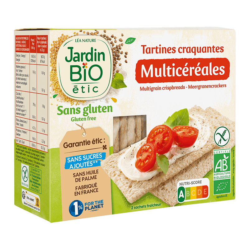 Organic multigrain gluten free crispbreads