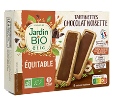 Organic chocolate hazelnut filled biscuits Fair trade