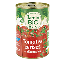 Organic whole cherry tomatoes in juice